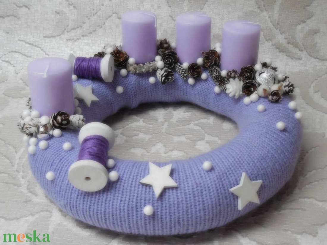 Lila cérnás adventi koszorú - karácsony - adventi díszek - adventi asztaldísz - Meska.hu Lila cérnás adventi koszorú - karácsony - adventi díszek - adventi asztaldísz - Meska.hu
