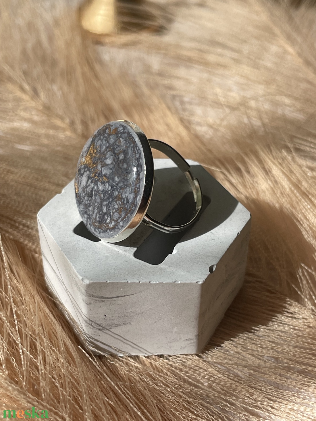  Marble Galaxy kollekció - Ezüst gyűrű alap - ékszer - gyűrű - kerek gyűrű - Meska.hu
