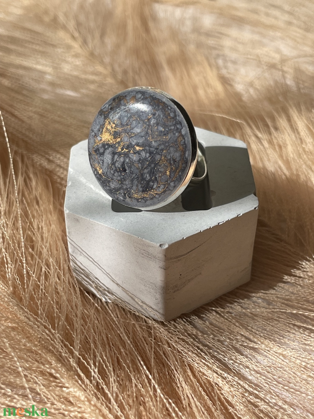  Marble Galaxy kollekció - Ezüst gyűrű alap - ékszer - gyűrű - kerek gyűrű - Meska.hu