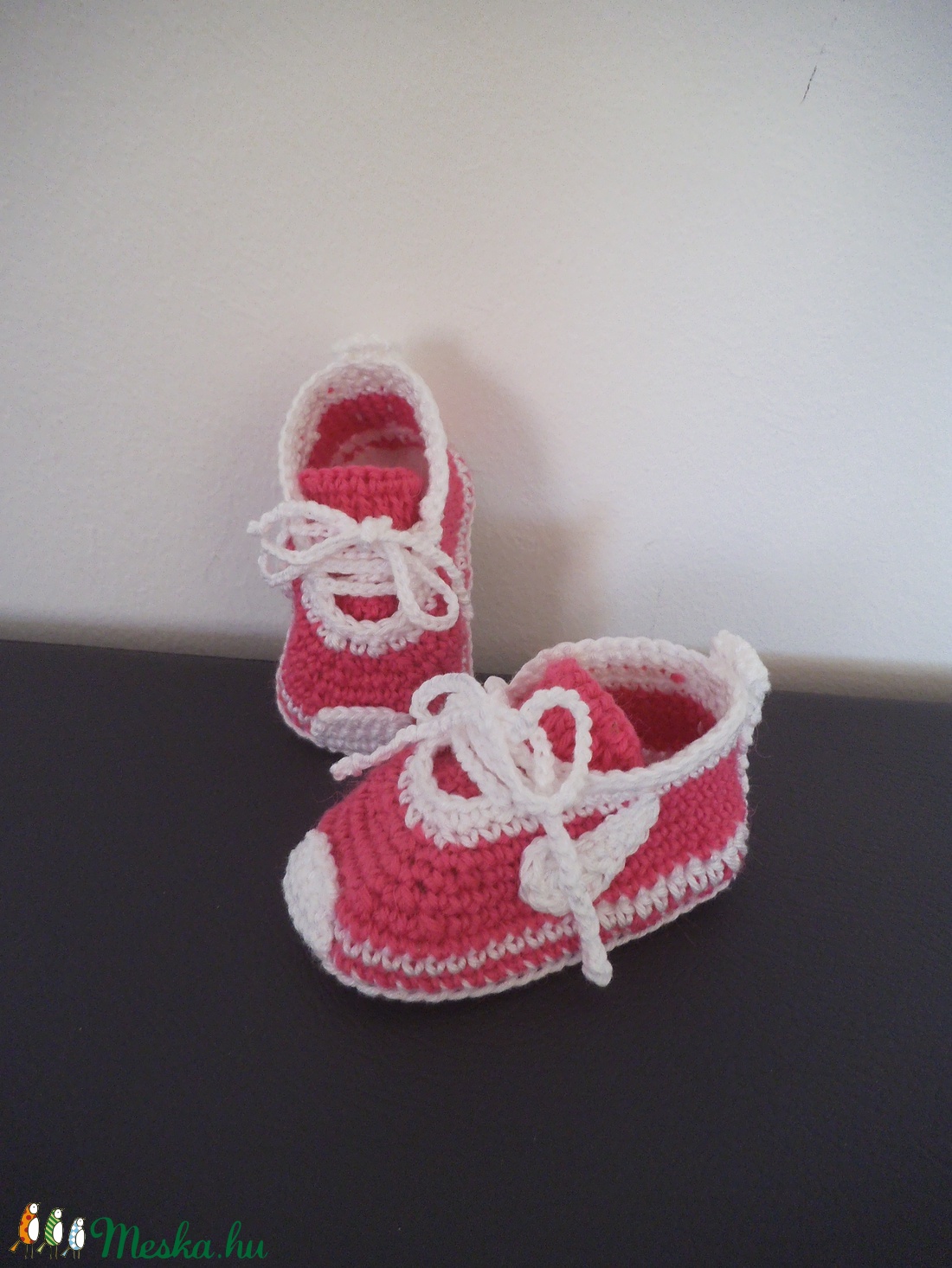 Horgolt kislány babacipő talphossz: 9 cm 0-3 hóig - - Meska.hu Horgolt kislány babacipő talphossz: 9 cm 0-3 hóig - - Meska.hu