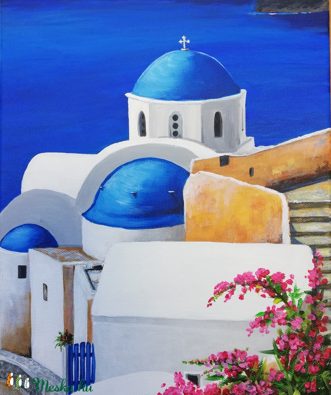 Santorini - festmény - művészet - festmény - akril - Meska.hu Santorini - festmény - művészet - festmény - akril - Meska.hu