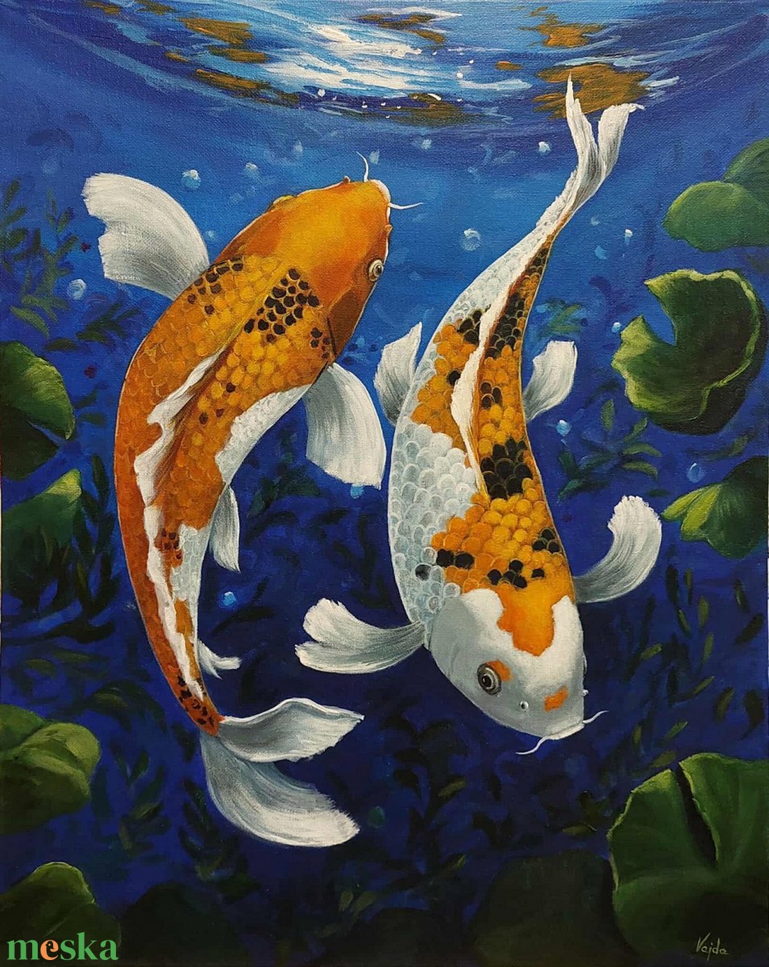 Halak - festmény - művészet - festmény - akril - Meska.hu