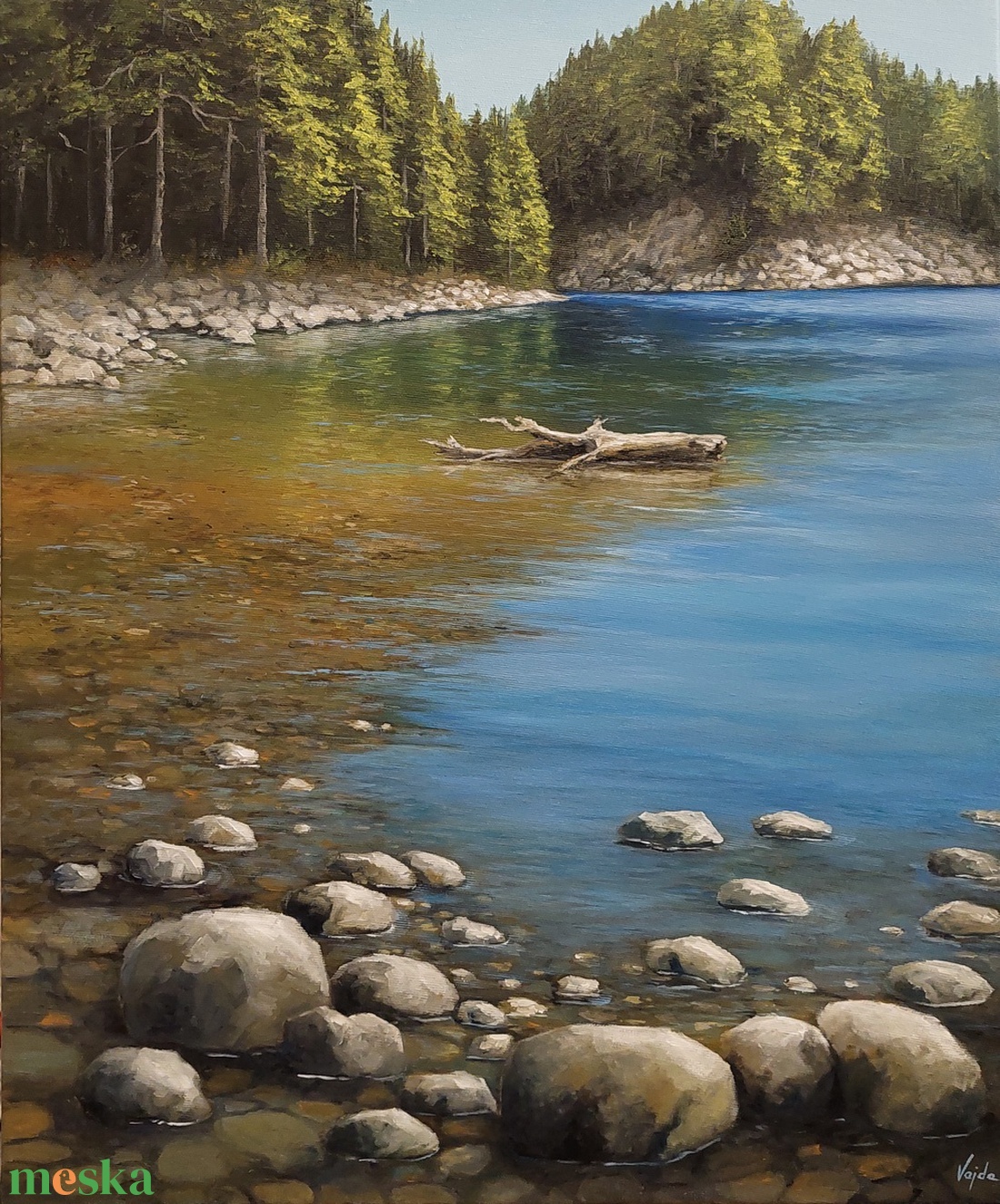 Kavicsos part - festmény - művészet - festmény - olajfestmény - Meska.hu