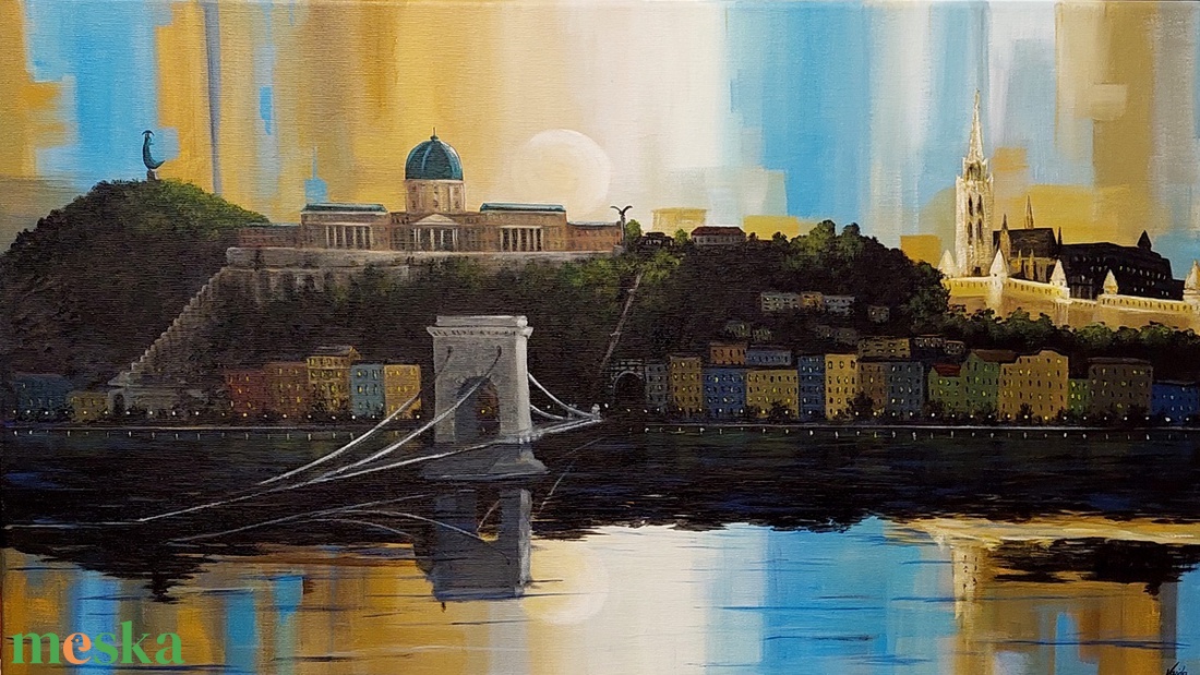 Budapest - festmény - művészet - festmény - akril - Meska.hu