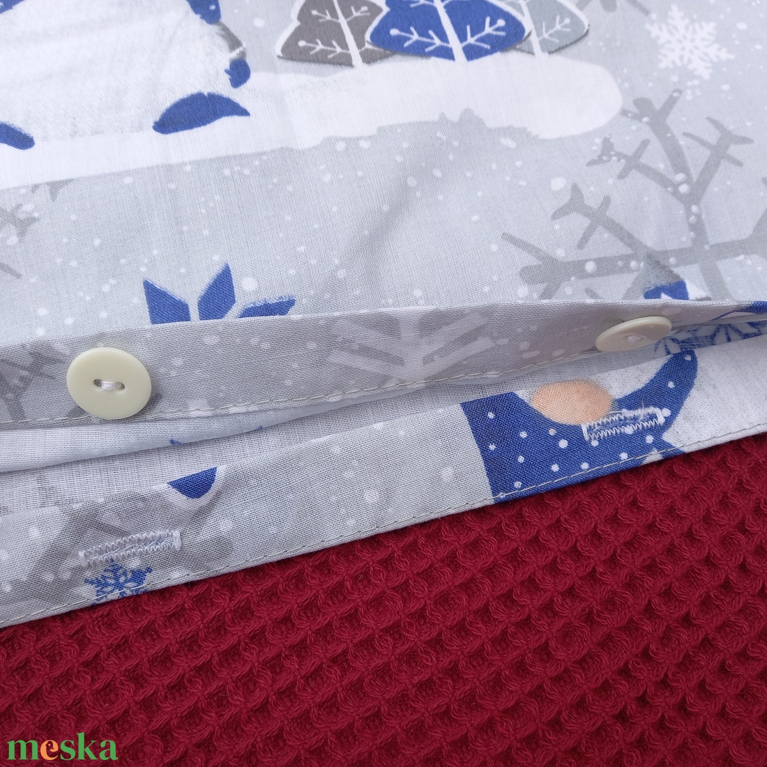 Kispárna huzat - kék manós - otthon & életmód - lakástextil - párna & párnahuzat - díszpárnahuzat - Meska.hu