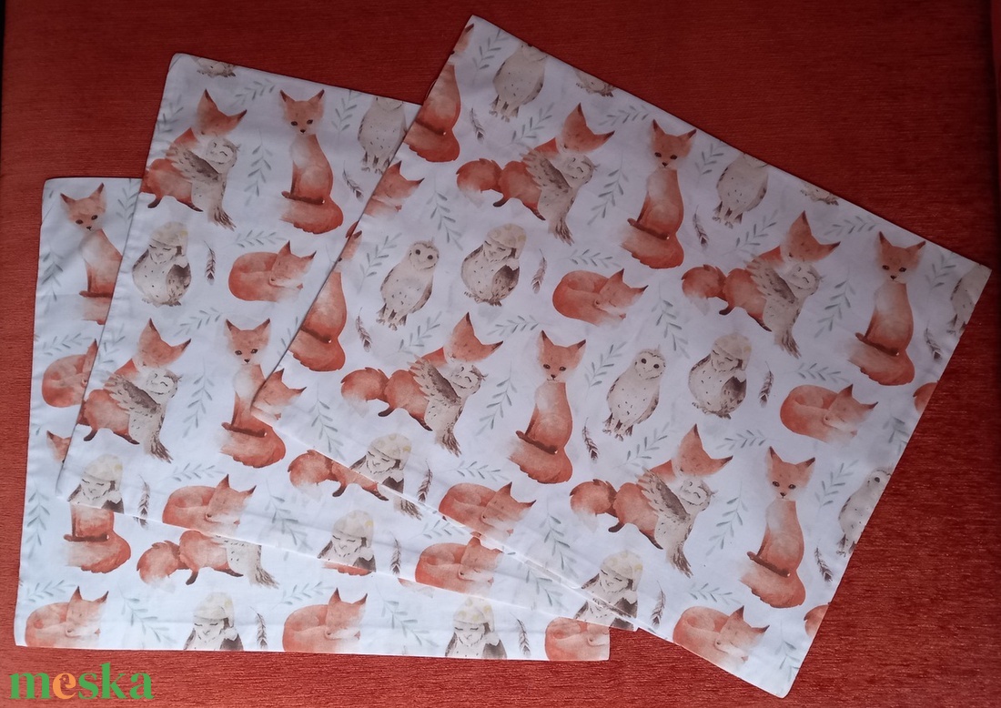 Kispárna huzat - bagoly és róka - játék & sport - ovis felszerelés - ovis párna, kispárna - Meska.hu