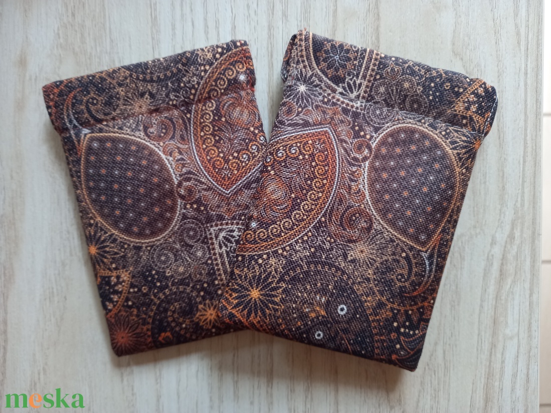 Barna varázsmandalás pénztárca, 8,5x12cm, pikk-pakk zárral - táska & tok - pénztárca & más tok - aprópénztartó - Meska.hu