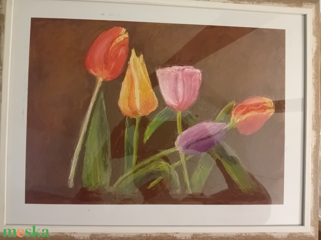 Tulipánok - művészet - festmény - pasztell - Meska.hu