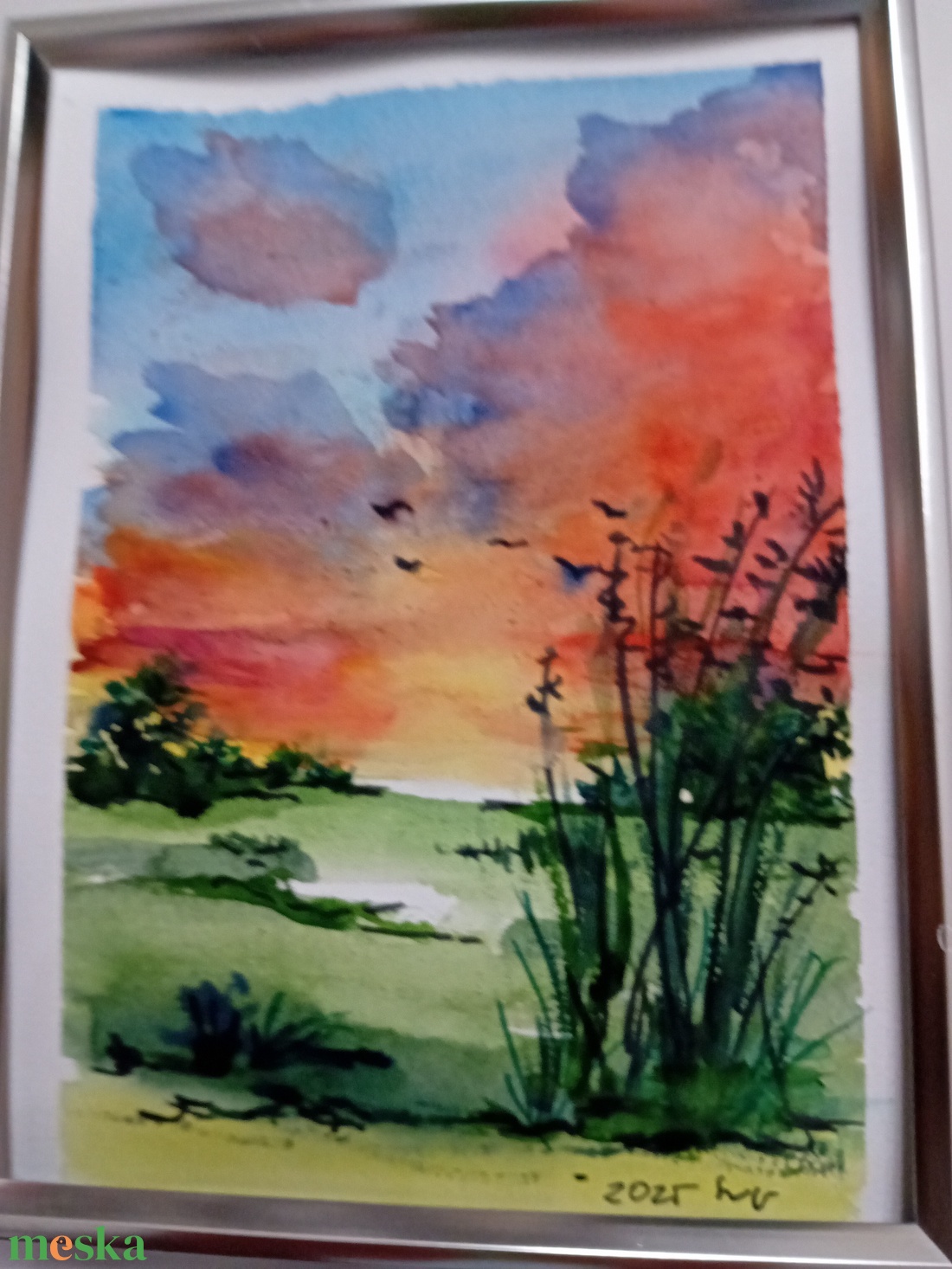 Naplemente - művészet - festmény - akvarell - Meska.hu