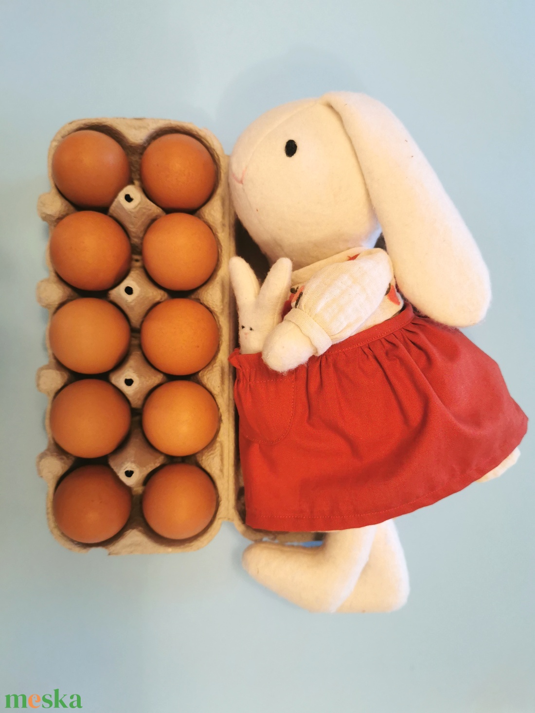 Öltöztethető baba, pihe-puha, nagy Nyuszi Mama, pici Zsebnyuszival - játék & sport - plüssállat & játékfigura - nyuszi - Meska.hu