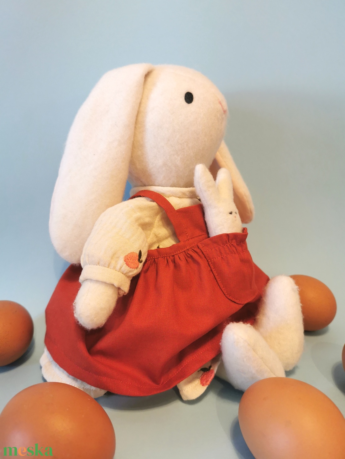 Öltöztethető baba, pihe-puha, nagy Nyuszi Mama, pici Zsebnyuszival - játék & sport - plüssállat & játékfigura - nyuszi - Meska.hu