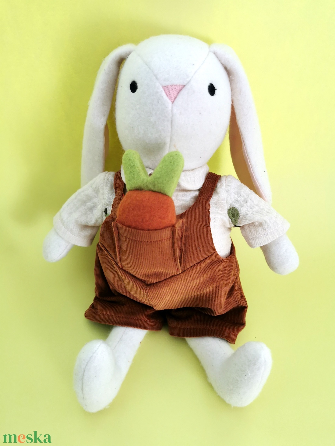 Öltöztethető baba, Nyuszi Papa, Bébirépával - játék & sport - plüssállat & játékfigura - nyuszi - Meska.hu