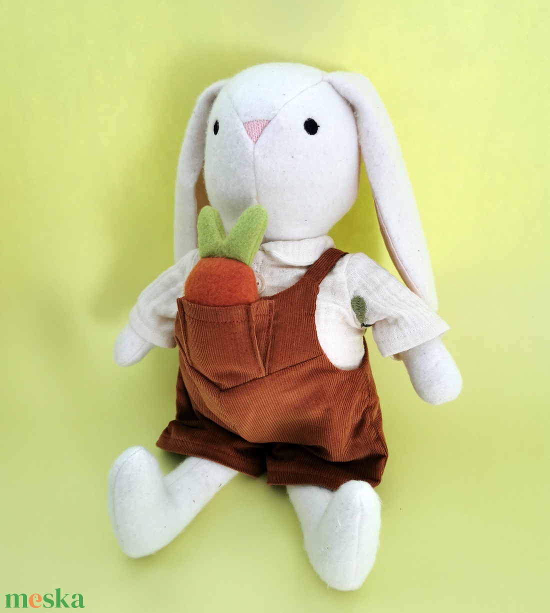 Öltöztethető baba, Nyuszi Papa, Bébirépával - játék & sport - plüssállat & játékfigura - nyuszi - Meska.hu