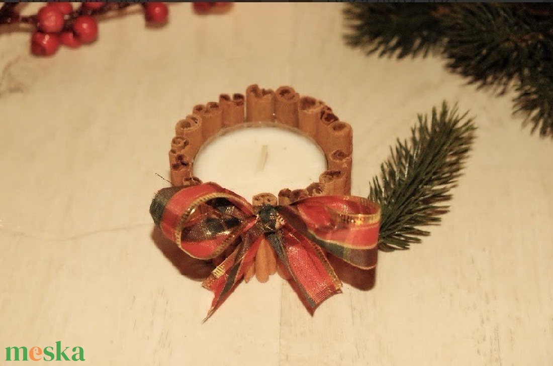 Gyertya - karácsony - karácsonyi lakásdekoráció - karácsonyi fénydekoráció - Meska.hu