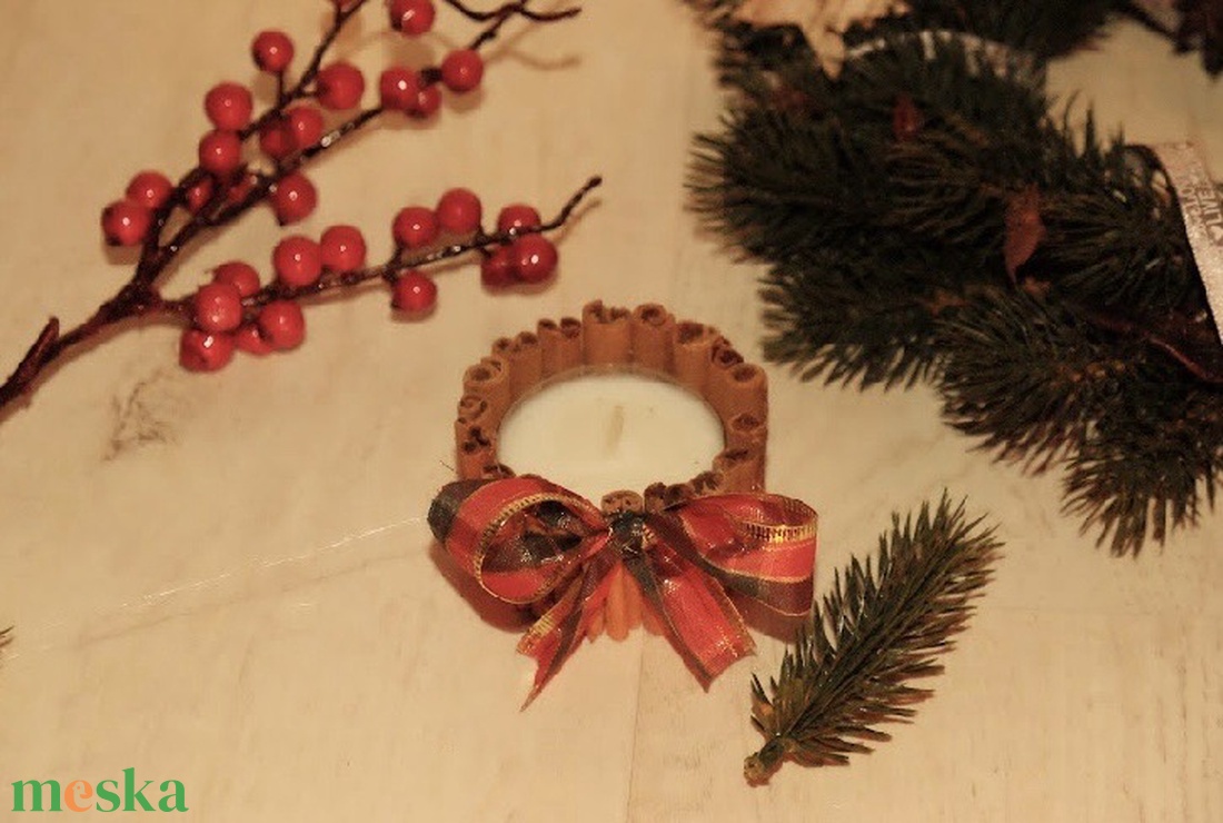 Gyertya - karácsony - karácsonyi lakásdekoráció - karácsonyi fénydekoráció - Meska.hu