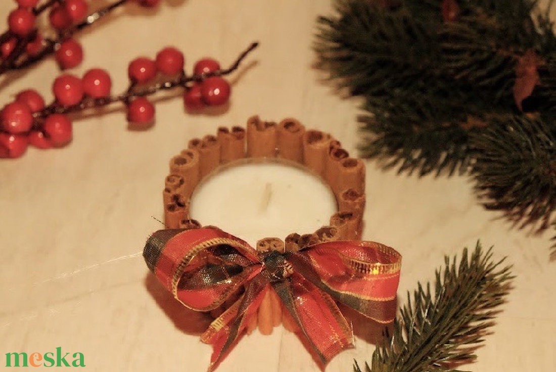 Gyertya - karácsony - karácsonyi lakásdekoráció - karácsonyi fénydekoráció - Meska.hu