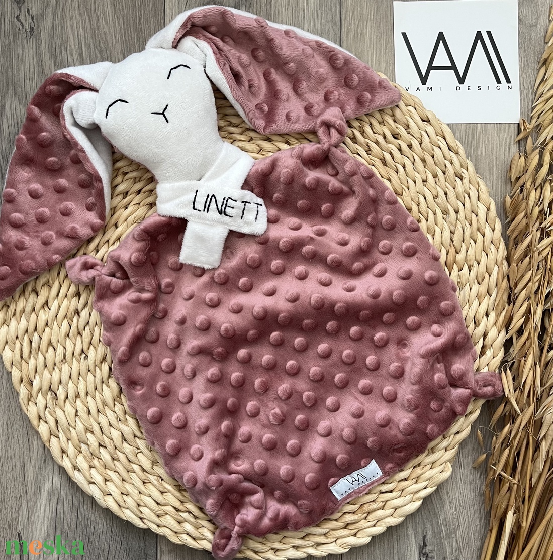 Szundi nyuszi névre szólóan - baba - mama - baba játékok - szundikendő, alvóka - Meska.hu