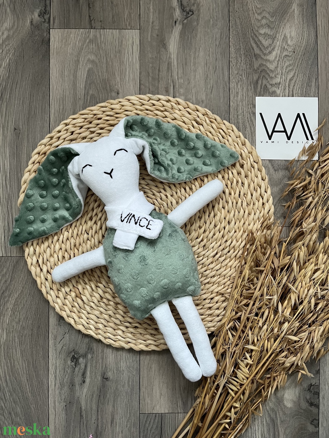 Névre szóló plüss nyuszi - baba - mama - baba játékok - szundikendő, alvóka - Meska.hu