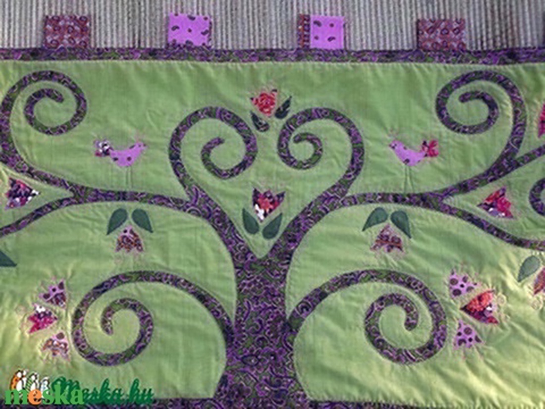 Indás-madaras falvédő 170 x 70 cm - otthon & életmód - lakástextil - Meska.hu Indás-madaras falvédő 170 x 70 cm - otthon & életmód - lakástextil - Meska.hu