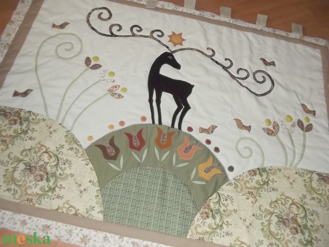 Falikép szarvassal, tulipánokkal, 160x80 cm - otthon & életmód - babaszoba, gyerekszoba - falvédő gyerekszobába - Meska.hu Falikép szarvassal, tulipánokkal, 160x80 cm - otthon & életmód - babaszoba, gyerekszoba - falvédő gyerekszobába - Meska.hu