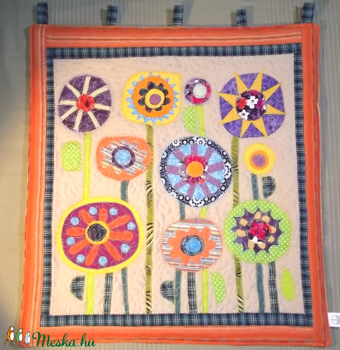 Virágoskert - falikép 50x50 cm - otthon & életmód - lakástextil - falvédő - Meska.hu Virágoskert - falikép 50x50 cm - otthon & életmód - lakástextil - falvédő - Meska.hu