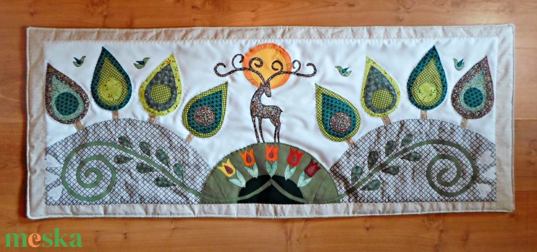 Falikép szarvasokkal, tulipánokkal 200 x 80 cm, szimmetrikus, részletesen kidolgozott - otthon & életmód - lakástextil - falvédő - Meska.hu Falikép szarvasokkal, tulipánokkal 200 x 80 cm, szimmetrikus, részletesen kidolgozott - otthon & életmód - lakástextil - falvédő - Meska.hu