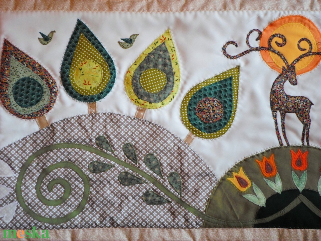 Falikép szarvassal, tulipánokkal 200 x 80 cm, szimmetrikus, részletesen kidolgozott - otthon & életmód - lakástextil - falvédő - Meska.hu Falikép szarvassal, tulipánokkal 200 x 80 cm, szimmetrikus, részletesen kidolgozott - otthon & életmód - lakástextil - falvédő - Meska.hu