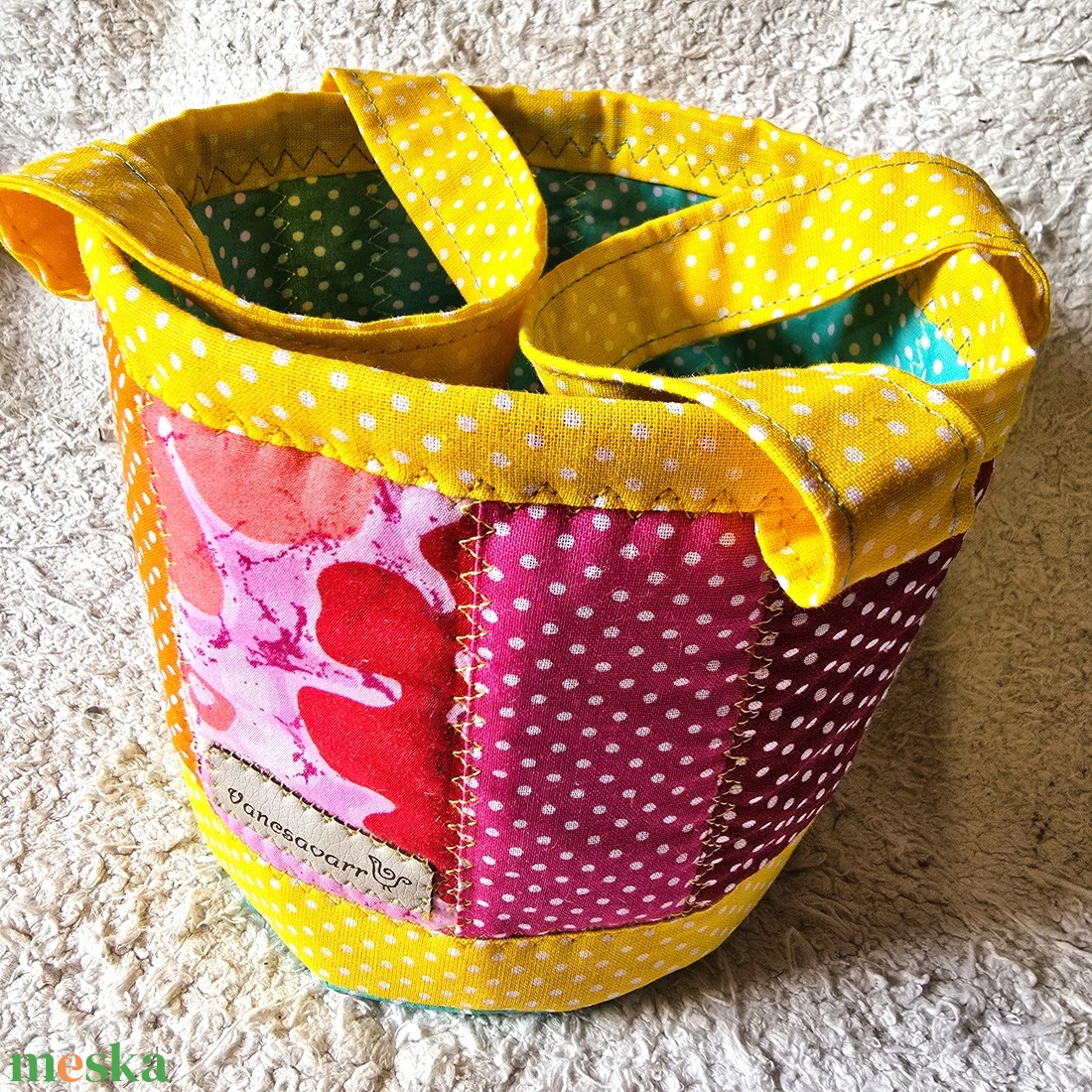 Henger alakú textil tároló fülekkel - táska & tok - bevásárlás & shopper táska - shopper, textiltáska, szatyor - Meska.hu Henger alakú textil tároló fülekkel - táska & tok - bevásárlás & shopper táska - shopper, textiltáska, szatyor - Meska.hu