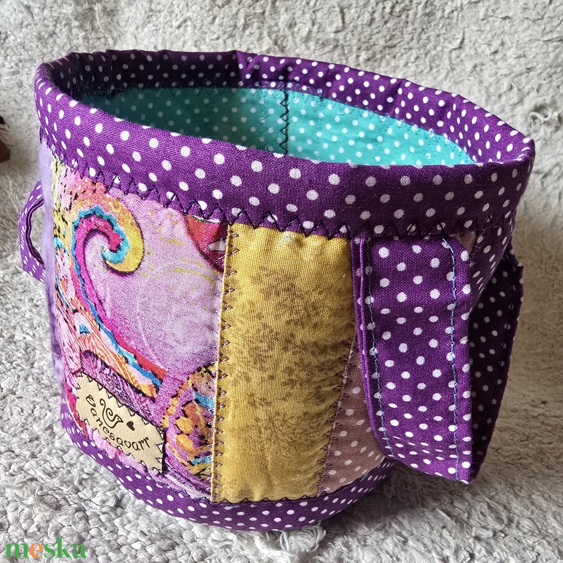 Henger alakú textil tároló fülekkel - táska & tok - bevásárlás & shopper táska - shopper, textiltáska, szatyor - Meska.hu Henger alakú textil tároló fülekkel - táska & tok - bevásárlás & shopper táska - shopper, textiltáska, szatyor - Meska.hu
