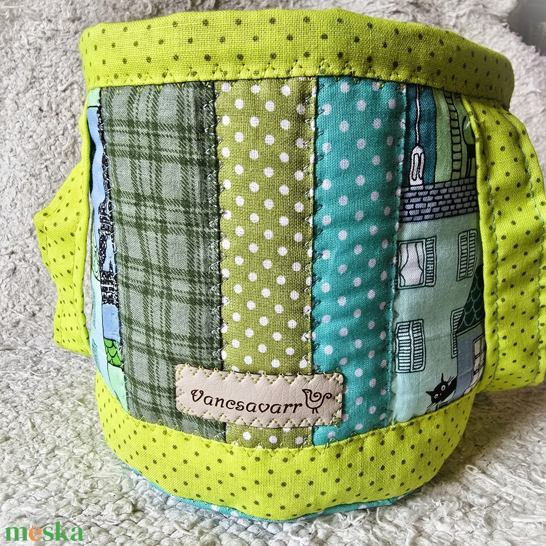 Henger alakú textil tároló fülekkel - táska & tok - bevásárlás & shopper táska - shopper, textiltáska, szatyor - Meska.hu Henger alakú textil tároló fülekkel - táska & tok - bevásárlás & shopper táska - shopper, textiltáska, szatyor - Meska.hu