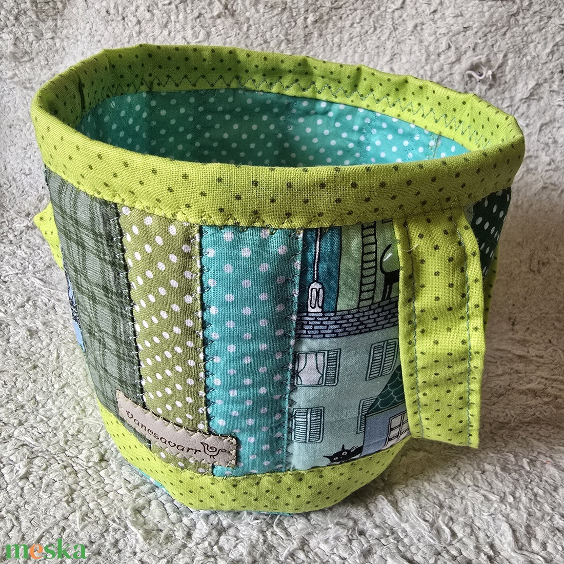 Henger alakú textil tároló fülekkel - táska & tok - bevásárlás & shopper táska - shopper, textiltáska, szatyor - Meska.hu Henger alakú textil tároló fülekkel - táska & tok - bevásárlás & shopper táska - shopper, textiltáska, szatyor - Meska.hu