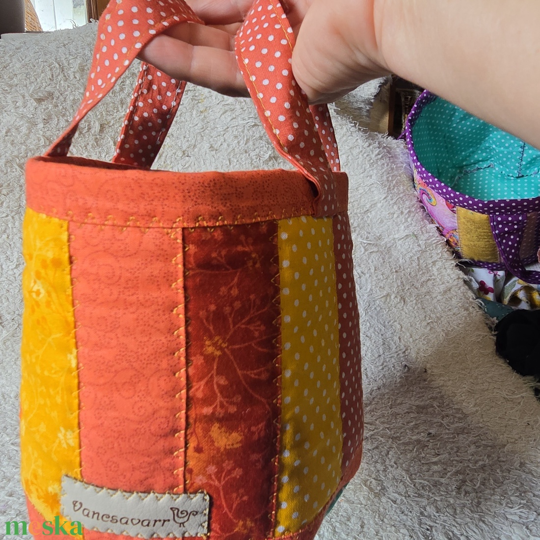 Henger alakú textil tároló fülekkel - táska & tok - bevásárlás & shopper táska - shopper, textiltáska, szatyor - Meska.hu Henger alakú textil tároló fülekkel - táska & tok - bevásárlás & shopper táska - shopper, textiltáska, szatyor - Meska.hu