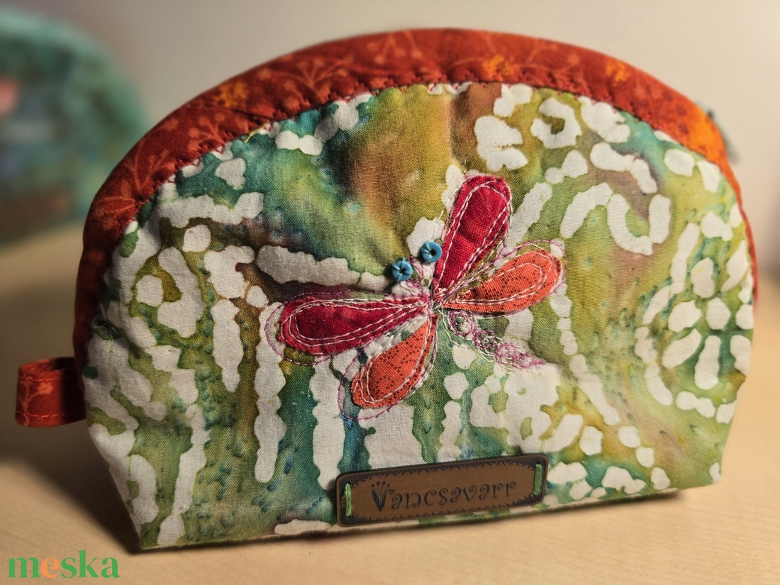 Szitakötős, batikolt mintás neszesszer - táska & tok - neszesszer - Meska.hu