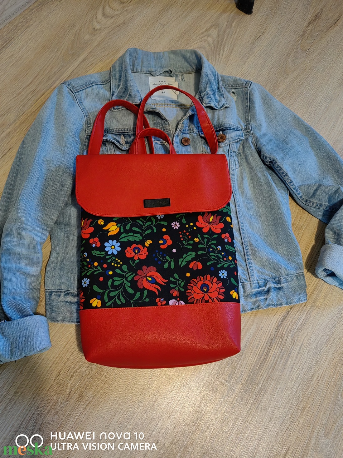  Matyó mintás hátitáska - táska & tok - hátizsák - hátizsák - Meska.hu