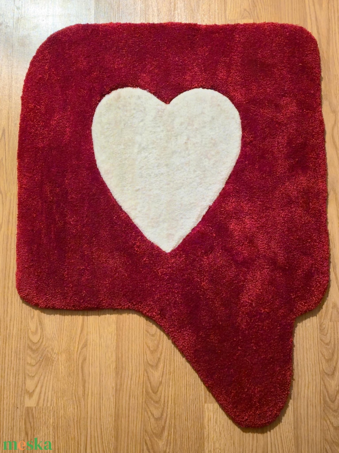 Szerelmes szív � bordó tufting szőnyeg - otthon & életmód - lakástextil - szőnyeg - más típusú szőnyeg - Meska.hu