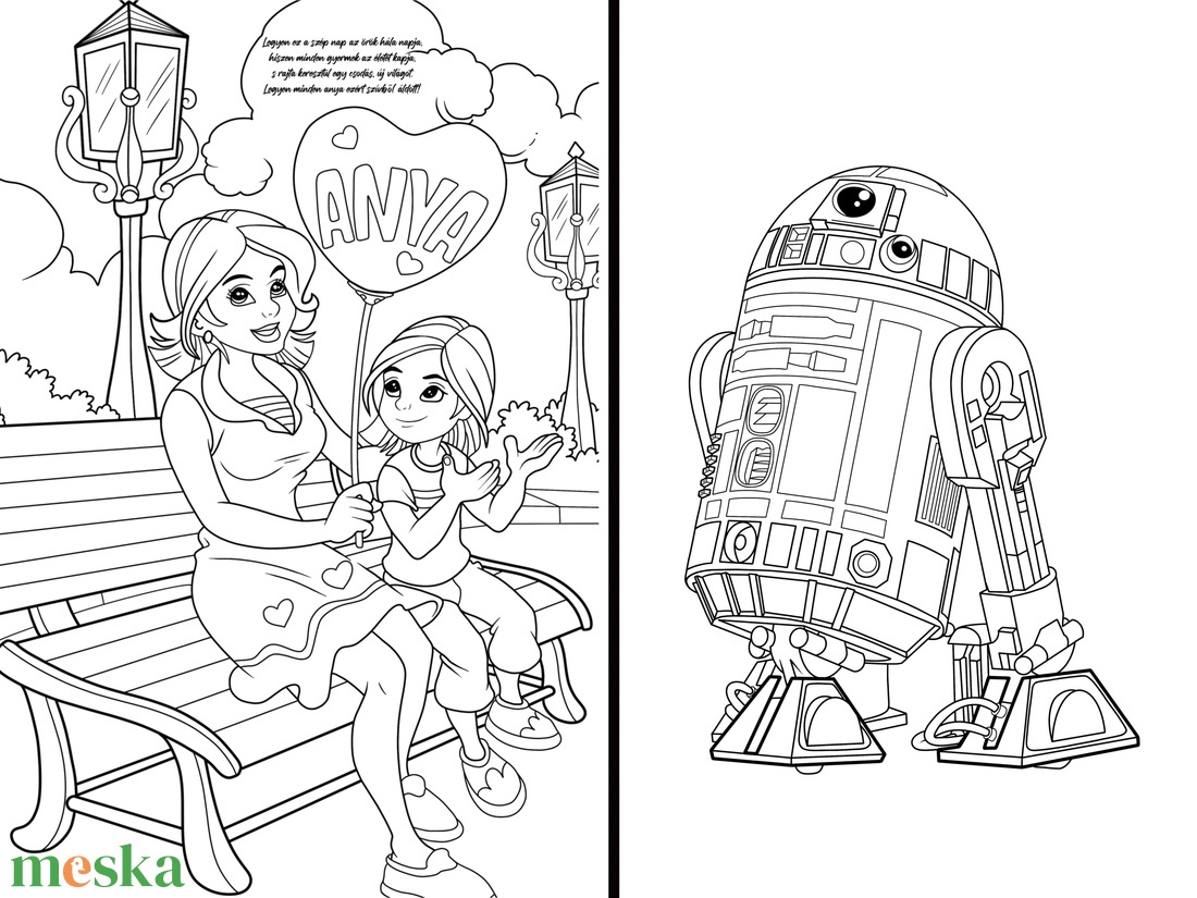 Nyomtatható színezők - Disney, Star wars, állatok és anyák napi témákban - 10 db/csomag - művészet - grafika & illusztráció - digitális - Meska.hu