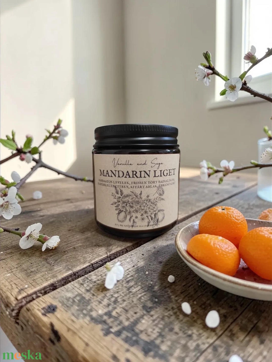 Mandarin liget illatgyertya  - otthon & életmód - gyertya, illat, aroma - gyertya - Meska.hu