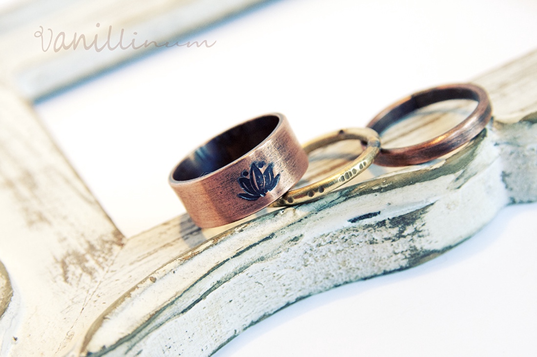 lótusz - vörösréz gyűrű -  - Meska.hu