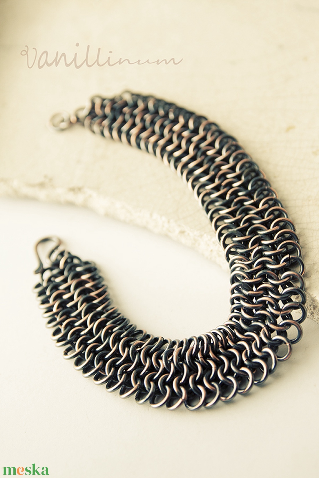 Sir Lancelot - chainmaille férfi -unisex vörösréz karkötő - ékszer - karkötő - lánc karkötő - Meska.hu