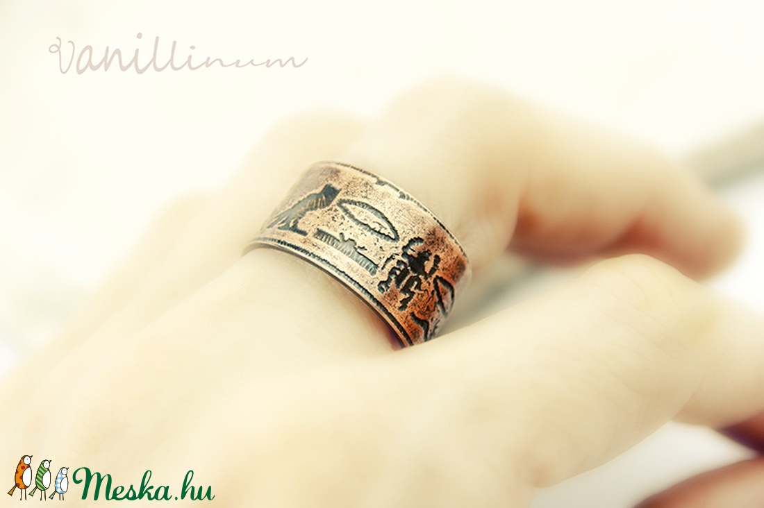 egyiptom - maratott vörösréz gyűrű -  - Meska.hu