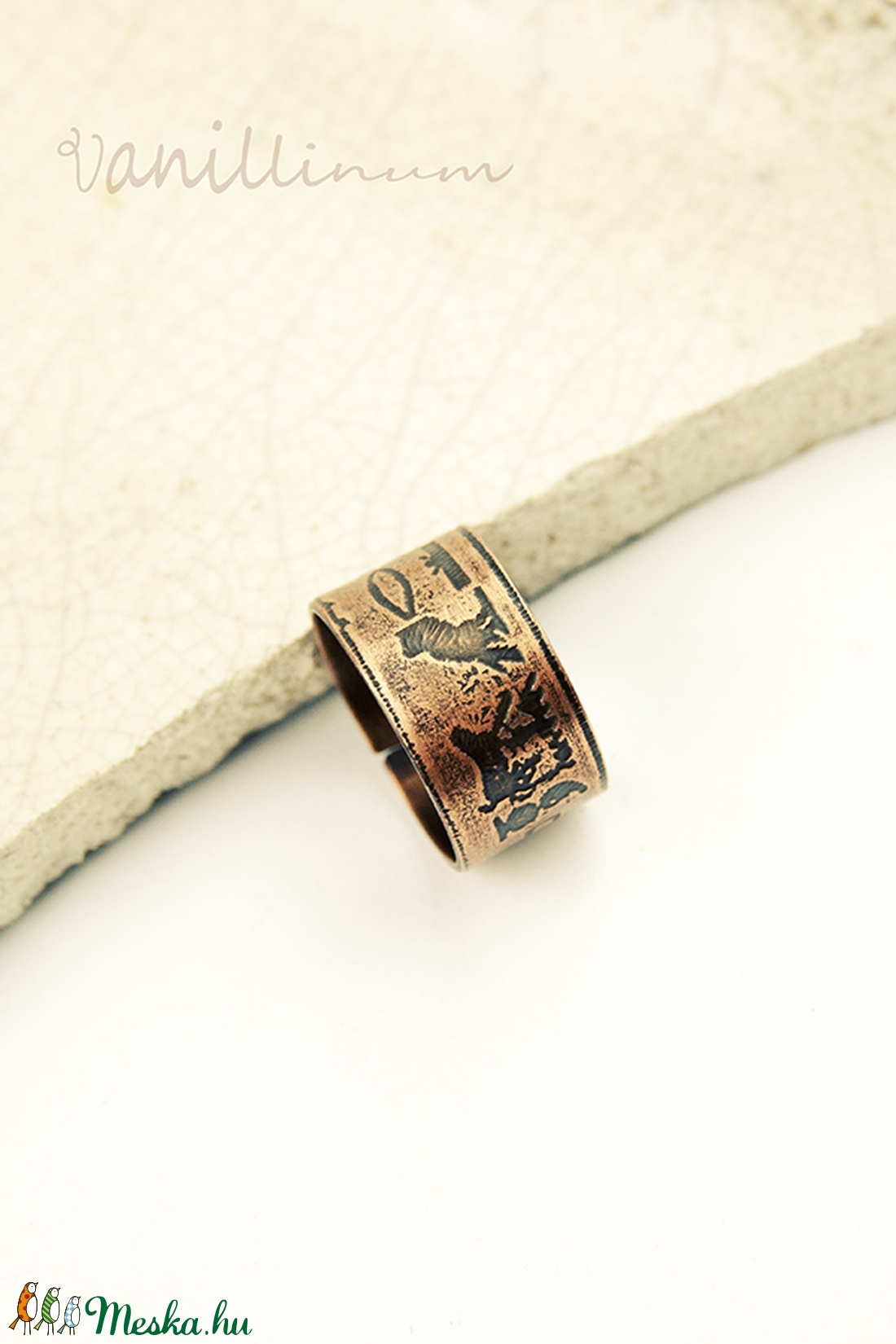 egyiptom - maratott vörösréz gyűrű -  - Meska.hu