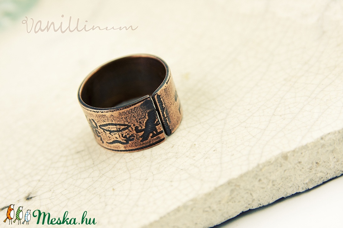 egyiptom - maratott vörösréz gyűrű -  - Meska.hu