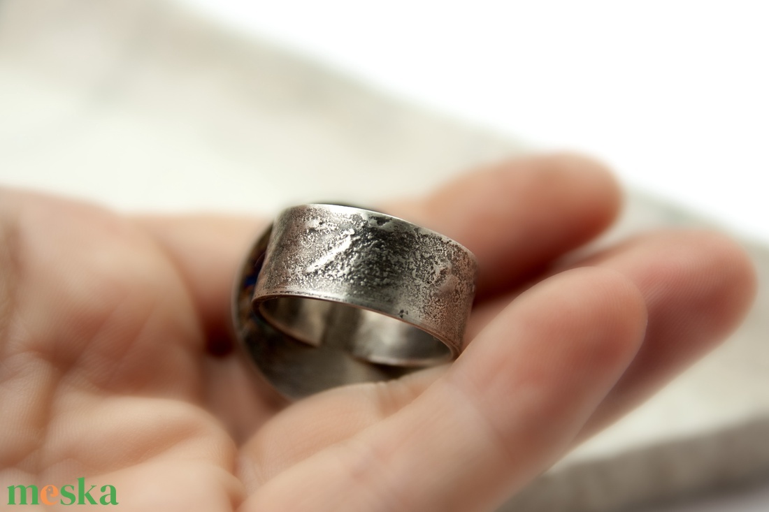 Telihold - ezüst gyűrű holdkővel - ékszer - gyűrű - statement gyűrű - Meska.hu