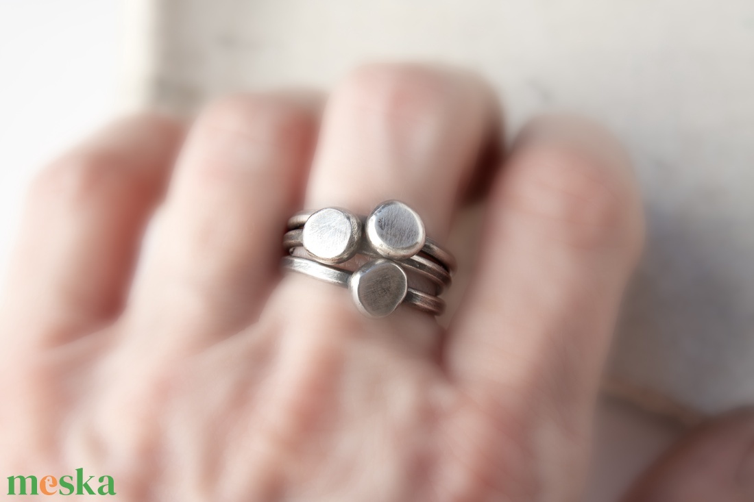 Dunakavics - rakásolható ezüst gyűrű - ékszer - gyűrű - vékony gyűrű - Meska.hu