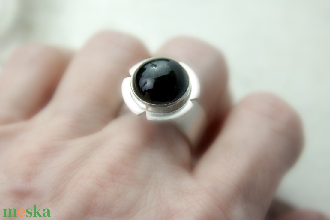 Hana - ezüst gyűrű csillag diopsziddal - ékszer - gyűrű - statement gyűrű - Meska.hu