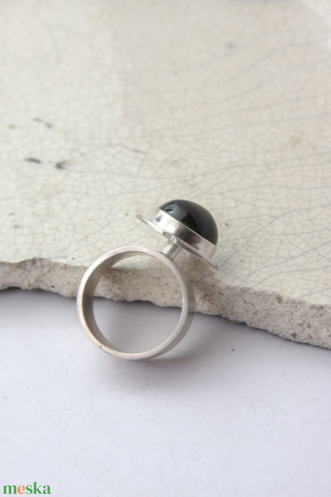 Hana - ezüst gyűrű csillag diopsziddal - ékszer - gyűrű - statement gyűrű - Meska.hu