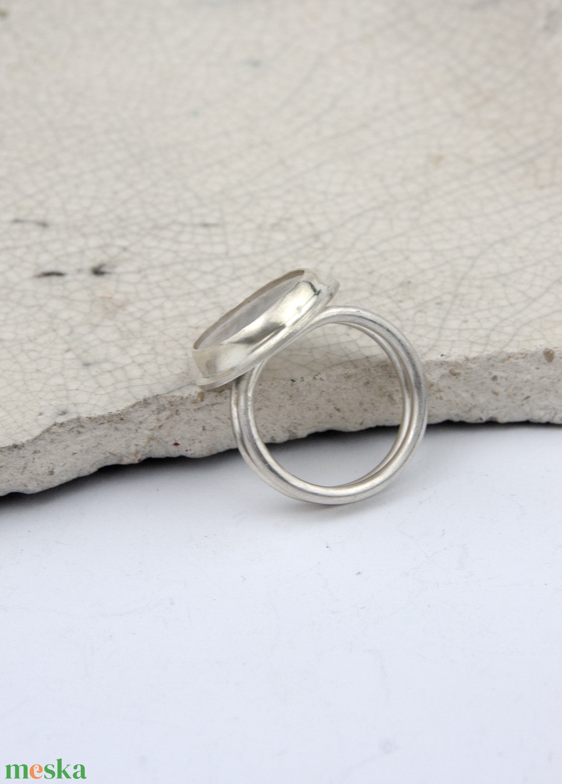 Pihe - ezüst gyűrű dendrites acháttal - ékszer - gyűrű - statement gyűrű - Meska.hu