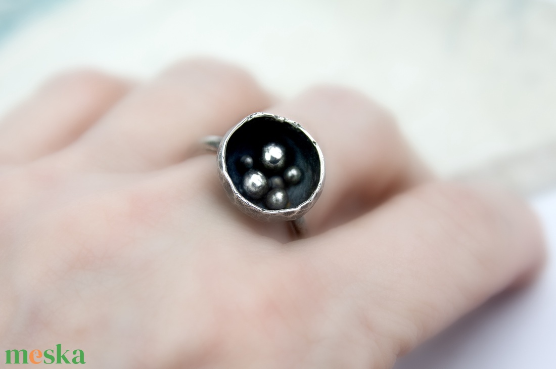 Csészegomba - ezüst gyűrű - ékszer - gyűrű - figurális gyűrű - Meska.hu