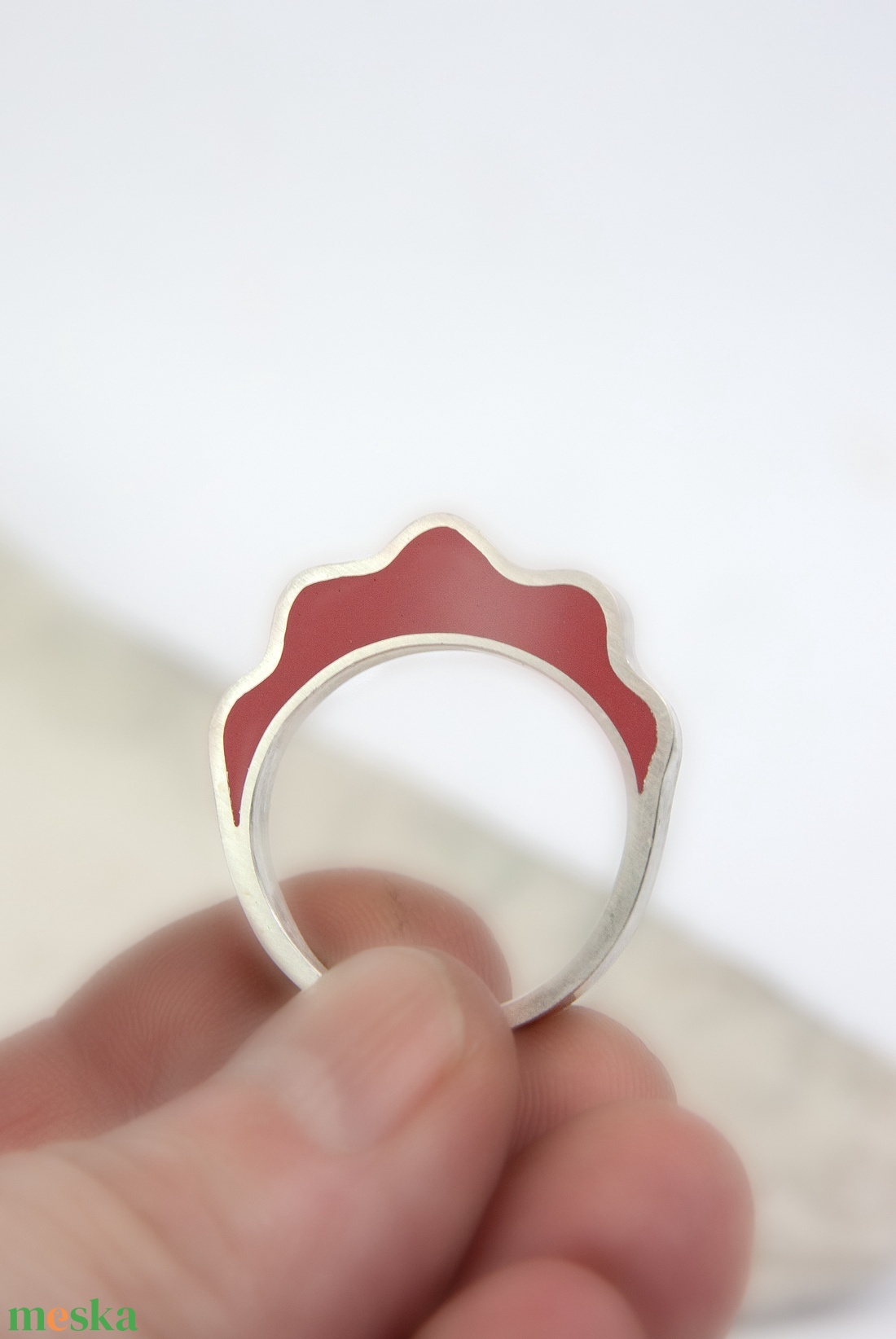 Skarlát szirom - ezüst gyűrű - ékszer - gyűrű - statement gyűrű - Meska.hu