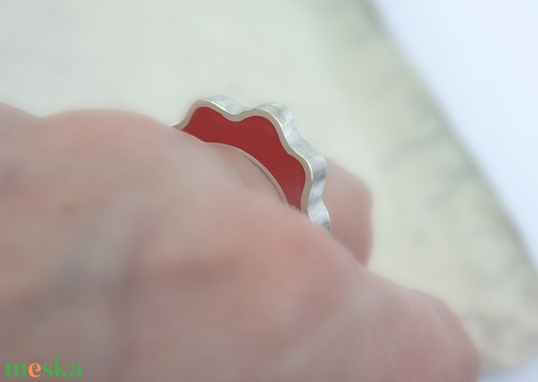 Skarlát szirom - ezüst gyűrű - ékszer - gyűrű - statement gyűrű - Meska.hu